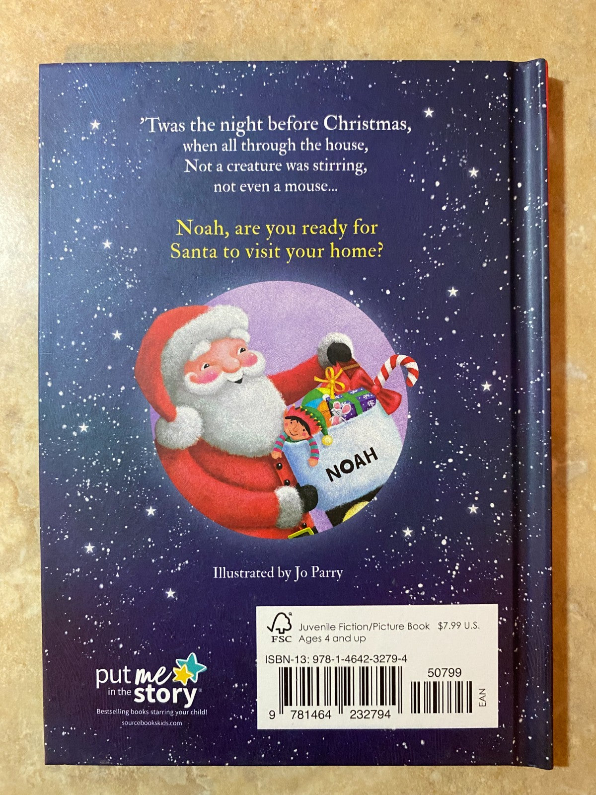 'Twas The Night Before Christmas Hardcover Book Personalized Name (Noah)