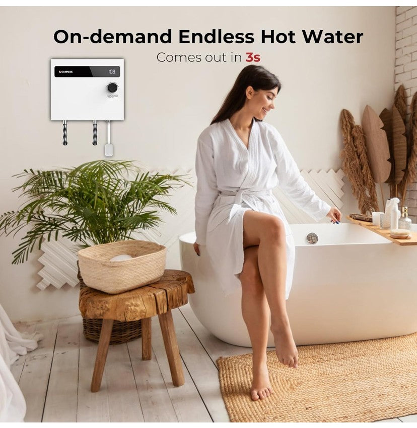 CAMPLUX Tankless On Demand Water Heater Electric 14kW 240 Volt