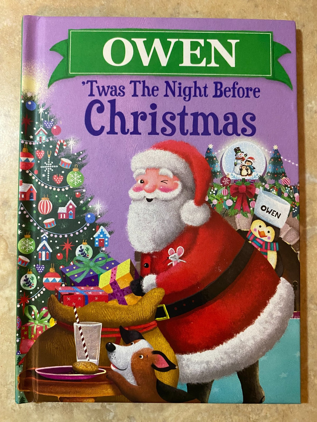 'Twas The Night Before Christmas Hardcover Book Personalized Name (Owen)
