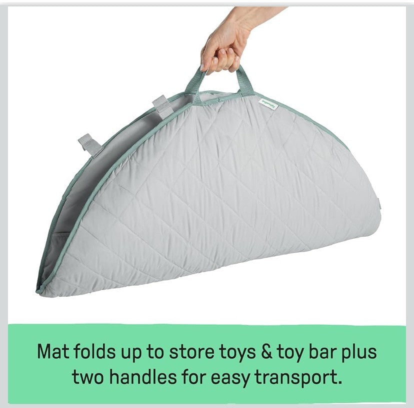 Ingenuity Cozy Spot Reversible Duvet Activity Gym Play Mat Wooden Toy Bar NIB