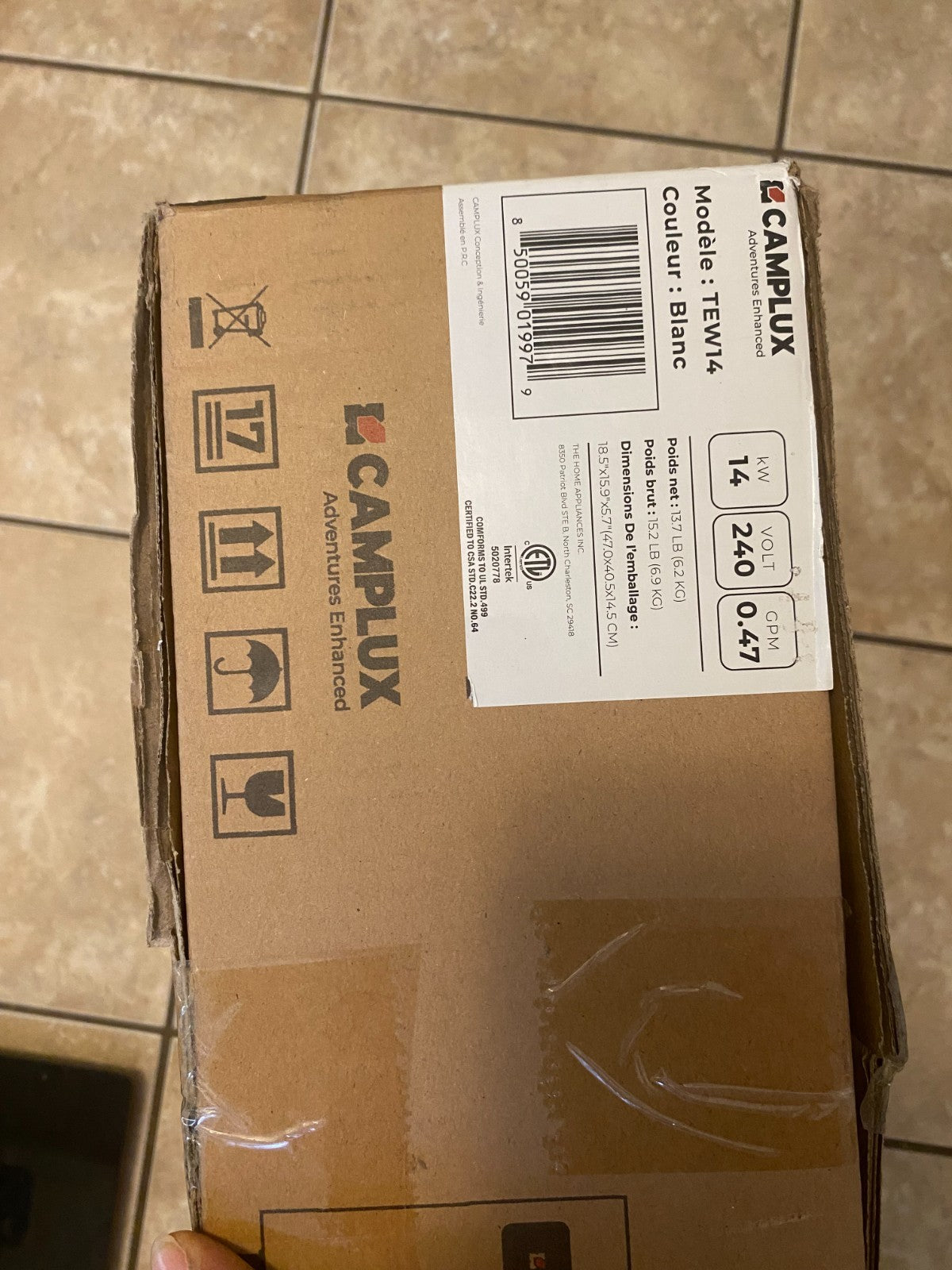 CAMPLUX Tankless On Demand Water Heater Electric 14kW 240 Volt