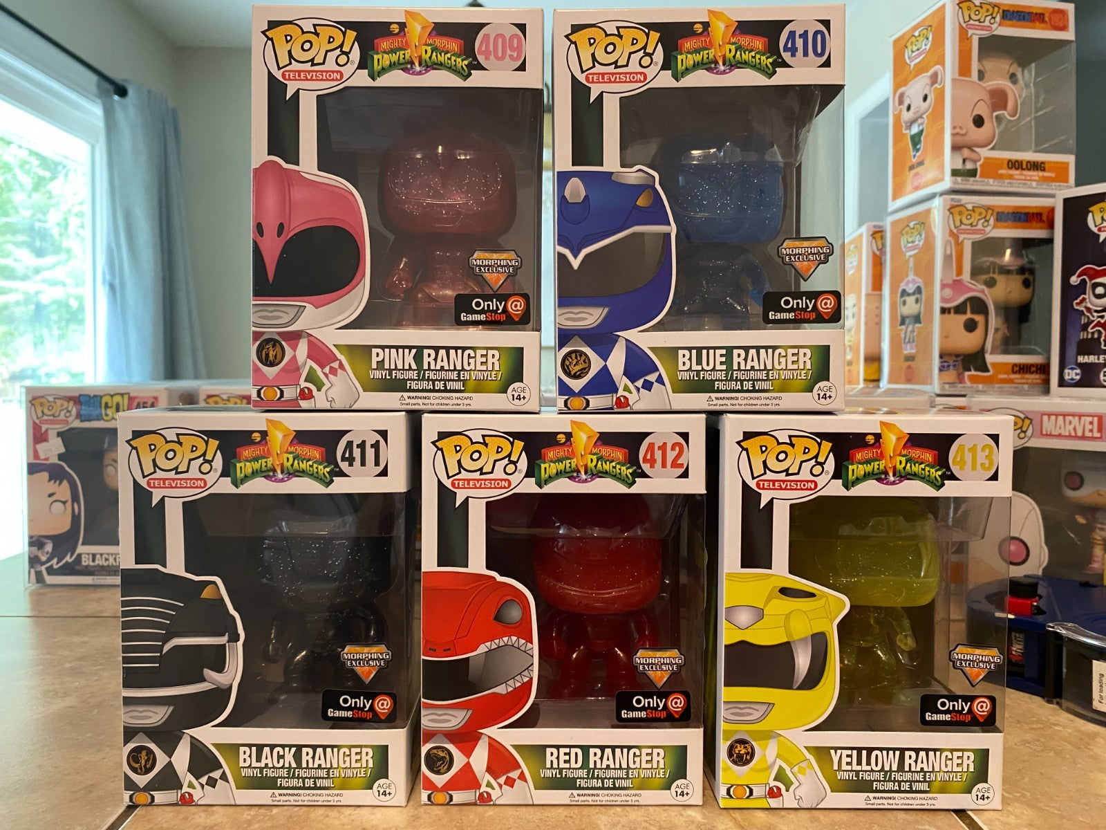 Funko Pop! Power Rangers (Morphing Exclusive) Set w Soft Protectors