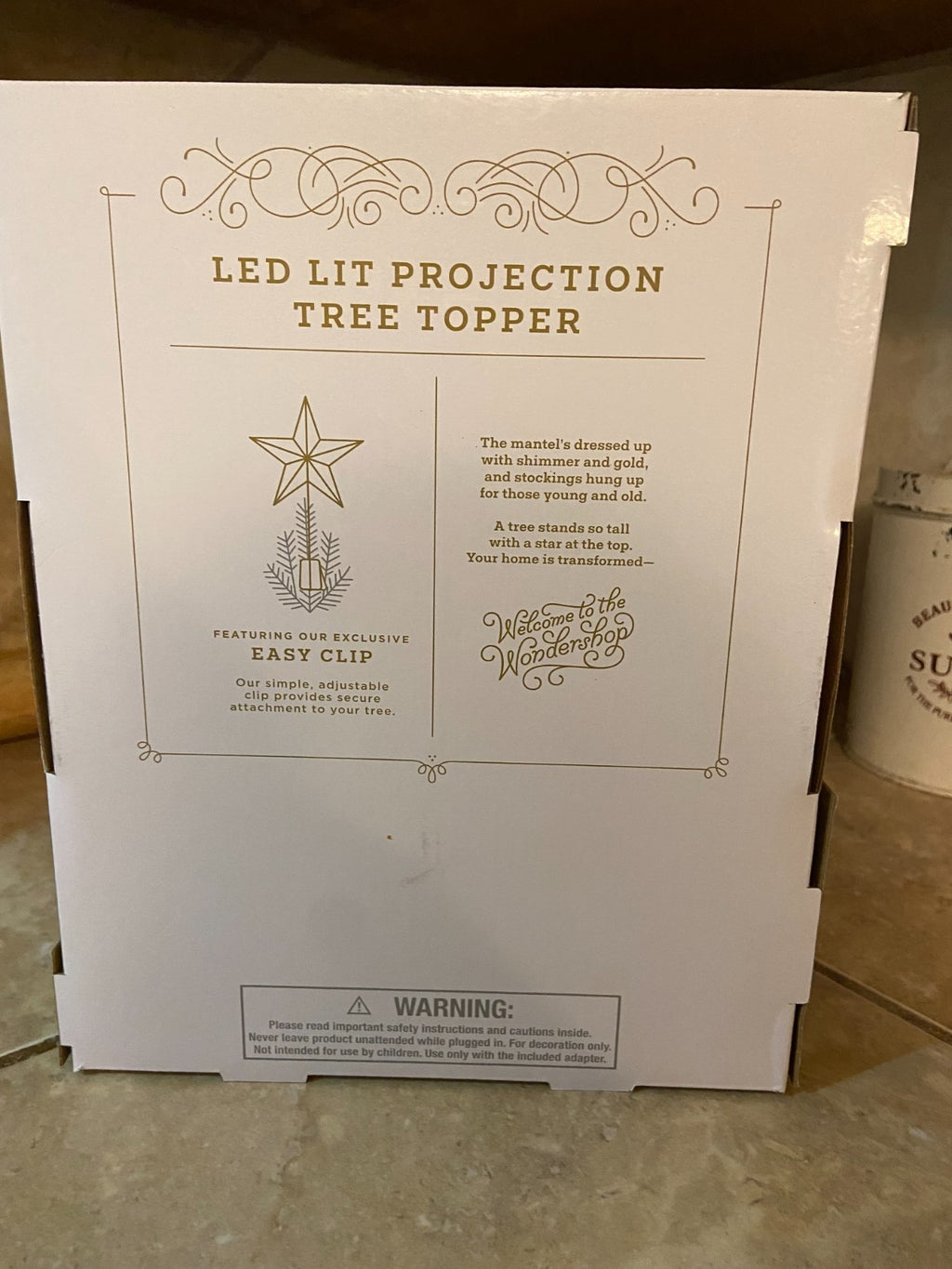 Wondershop Silver Glitter Star Tree Topper Christmas LED Lit Projection Lights