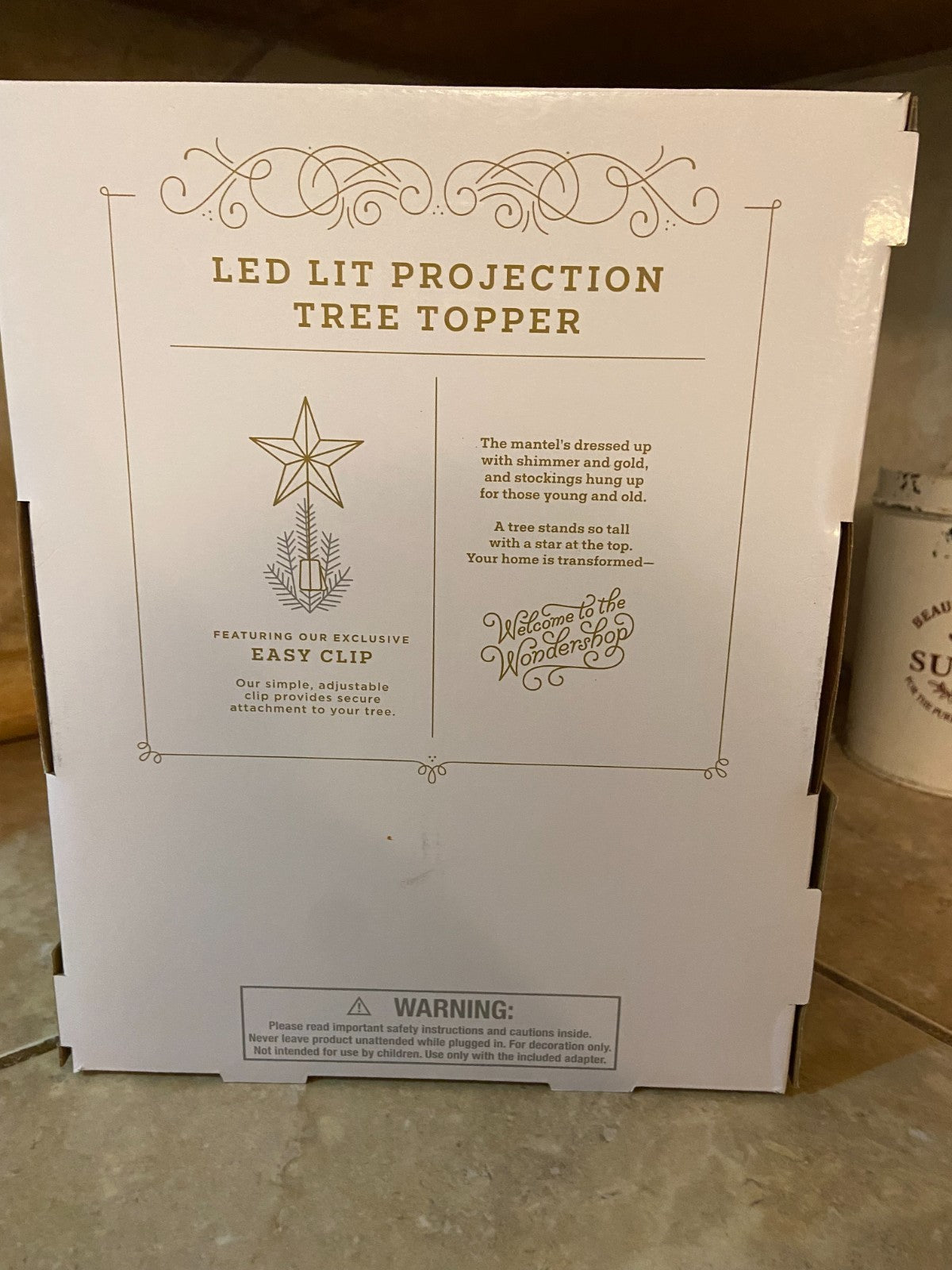 Wondershop Silver Glitter Star Tree Topper Christmas LED Lit Projection Lights