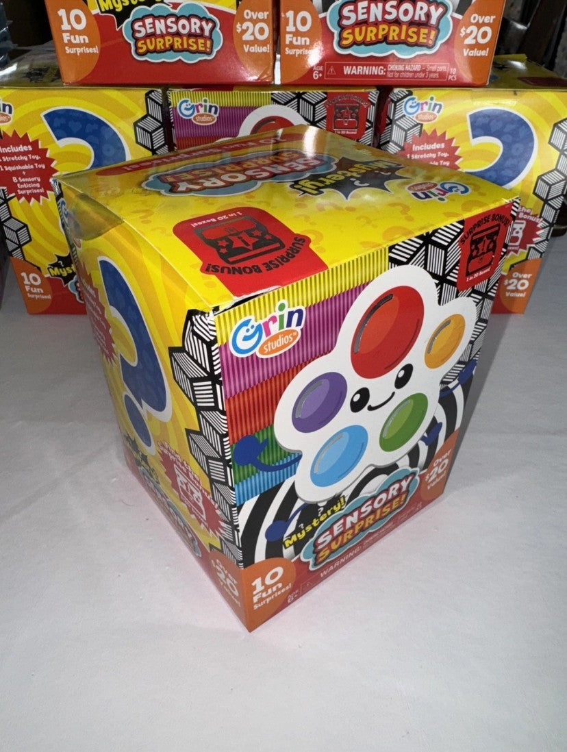 Grin Studios Sensory Suprise! Mystery Box 10 Suprises Inside Fun Fidget Toys