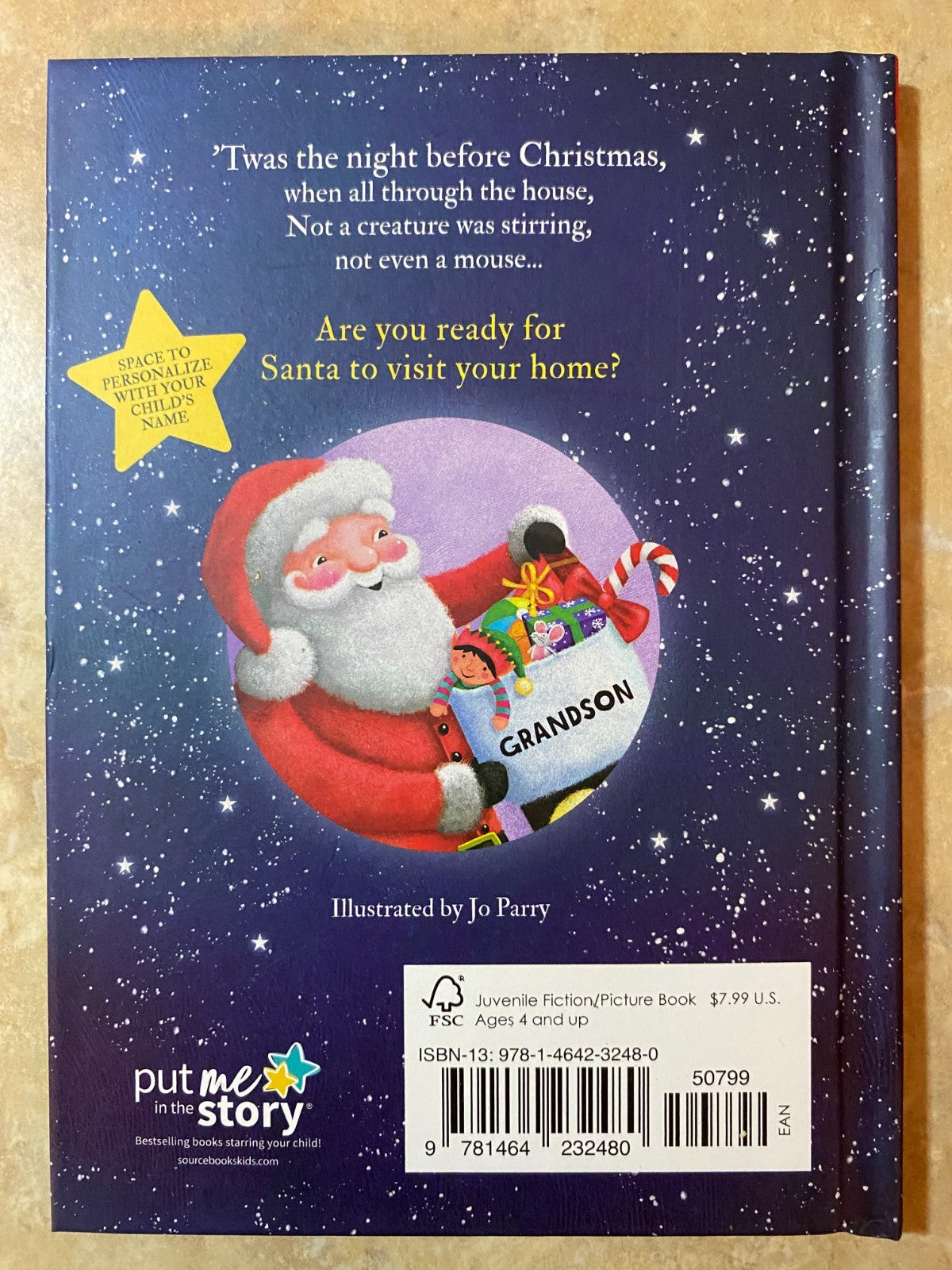 'Twas The Night Before Christmas Hardcover Book Personalized Name (Grandson)