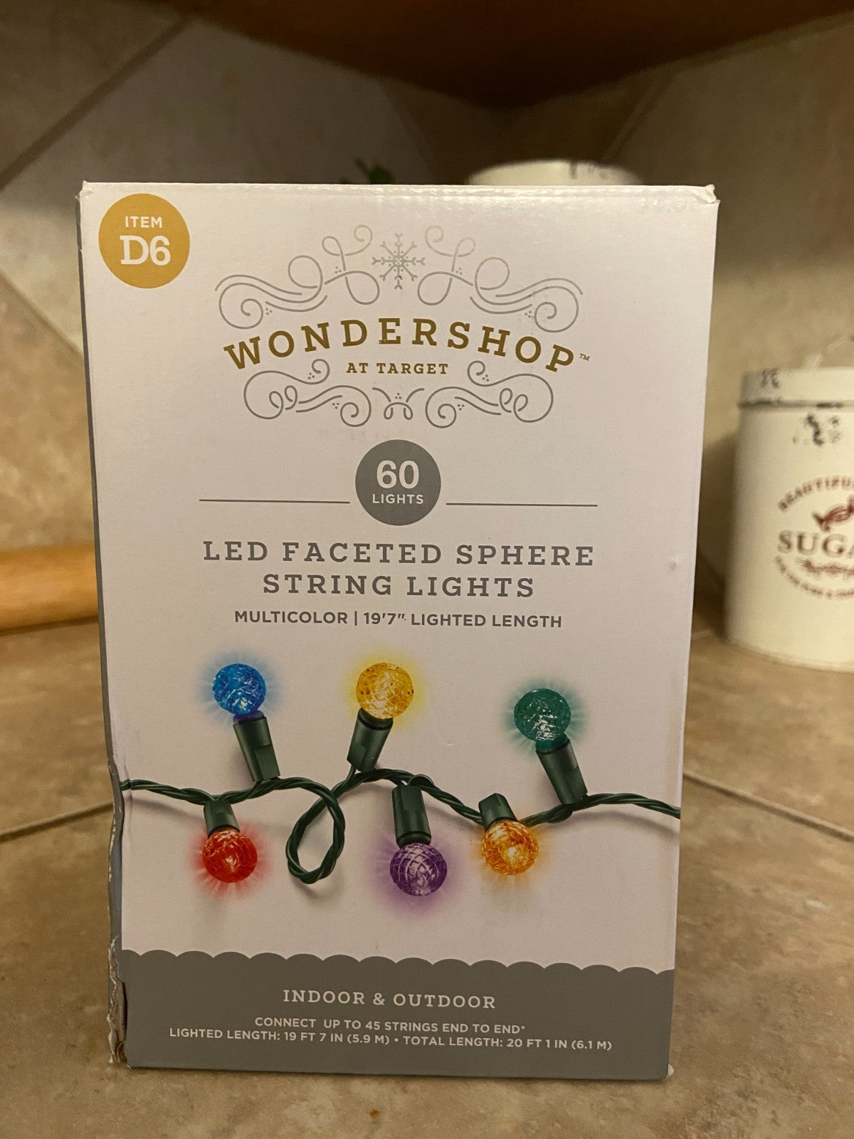 Wondershop LED Faceted SPHERE String Lights 60-Multicolor Lights