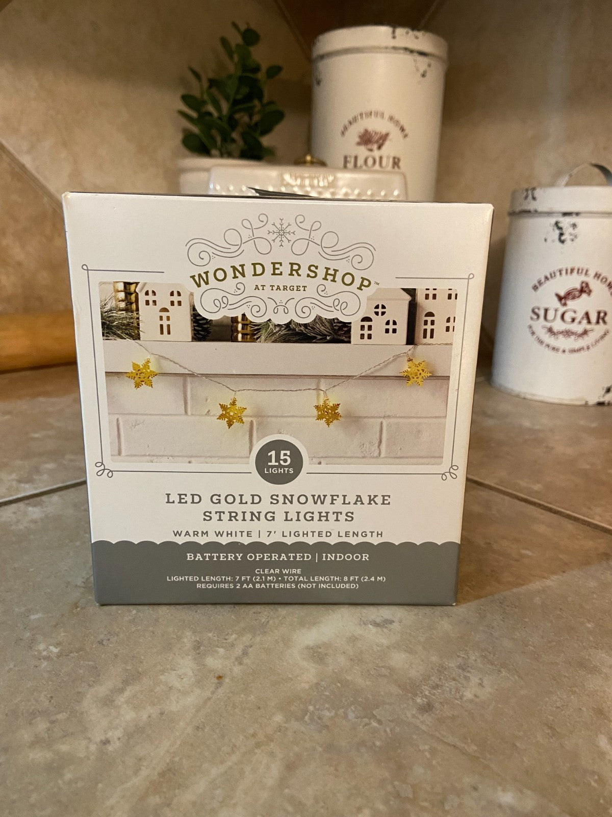 Wondershop  Xmas LED Gold Snowflake String Lights