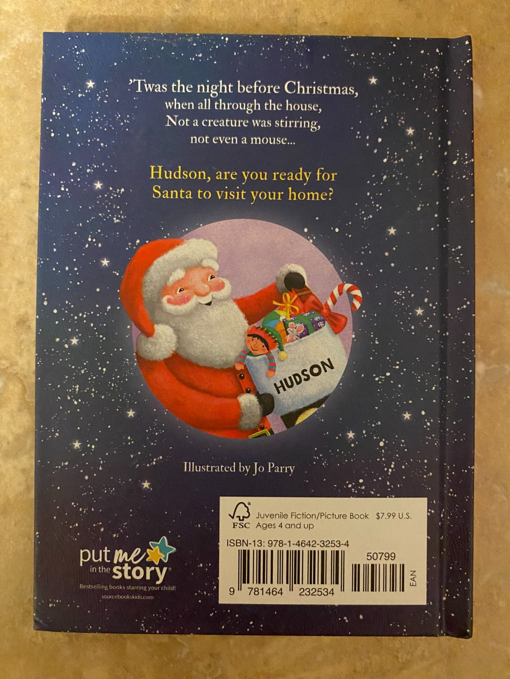 'Twas The Night Before Christmas Hardcover Book Personalized Name (Hudson)