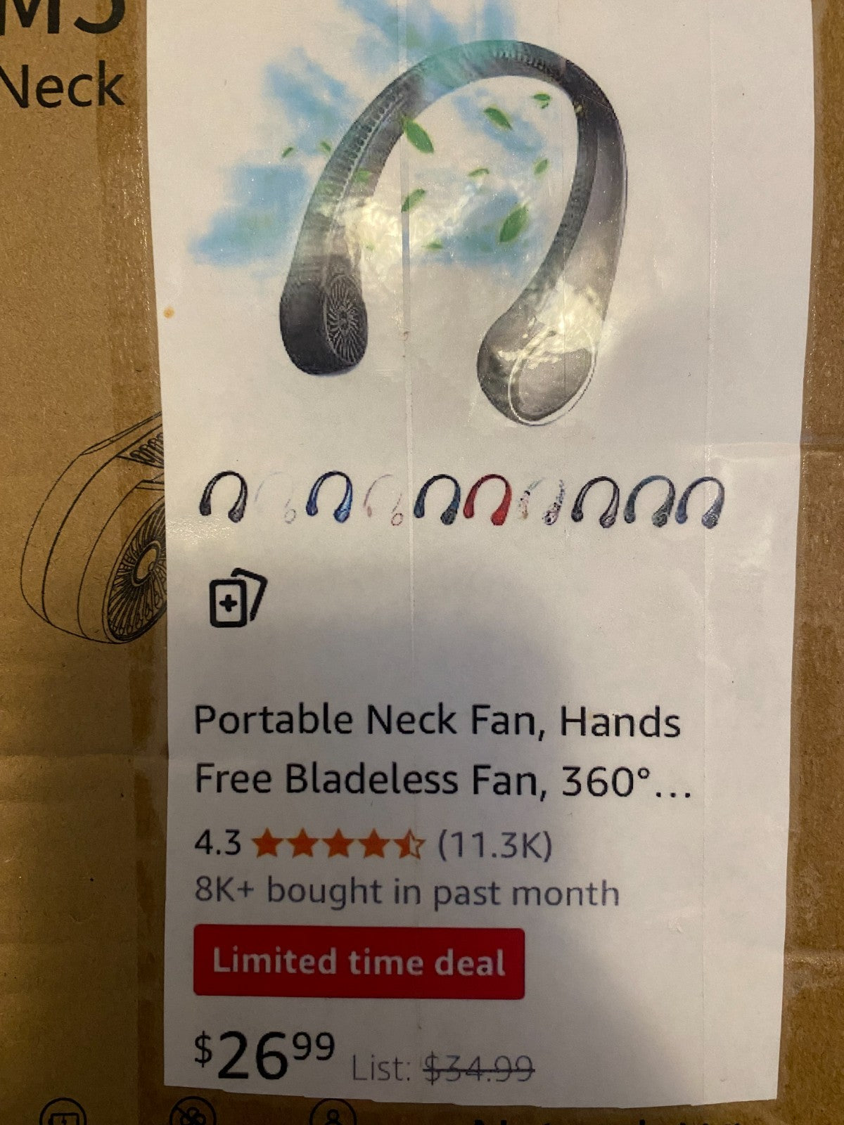 Portable Neck Fan Hands Free Wearable Fan For Men/Women Outdoor/Indoor