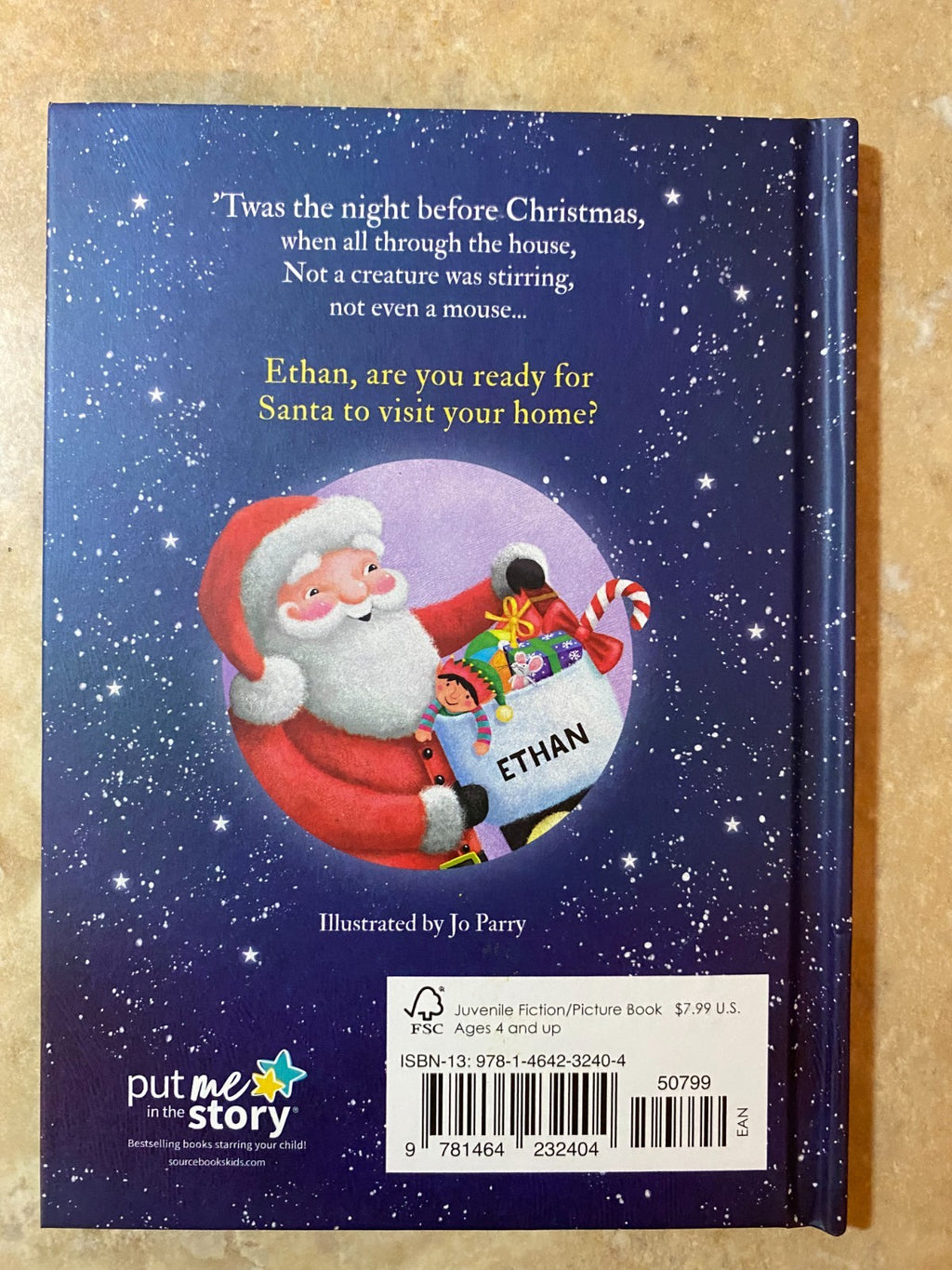 'Twas The Night Before Christmas Hardcover Book Personalized Name (Ethan)