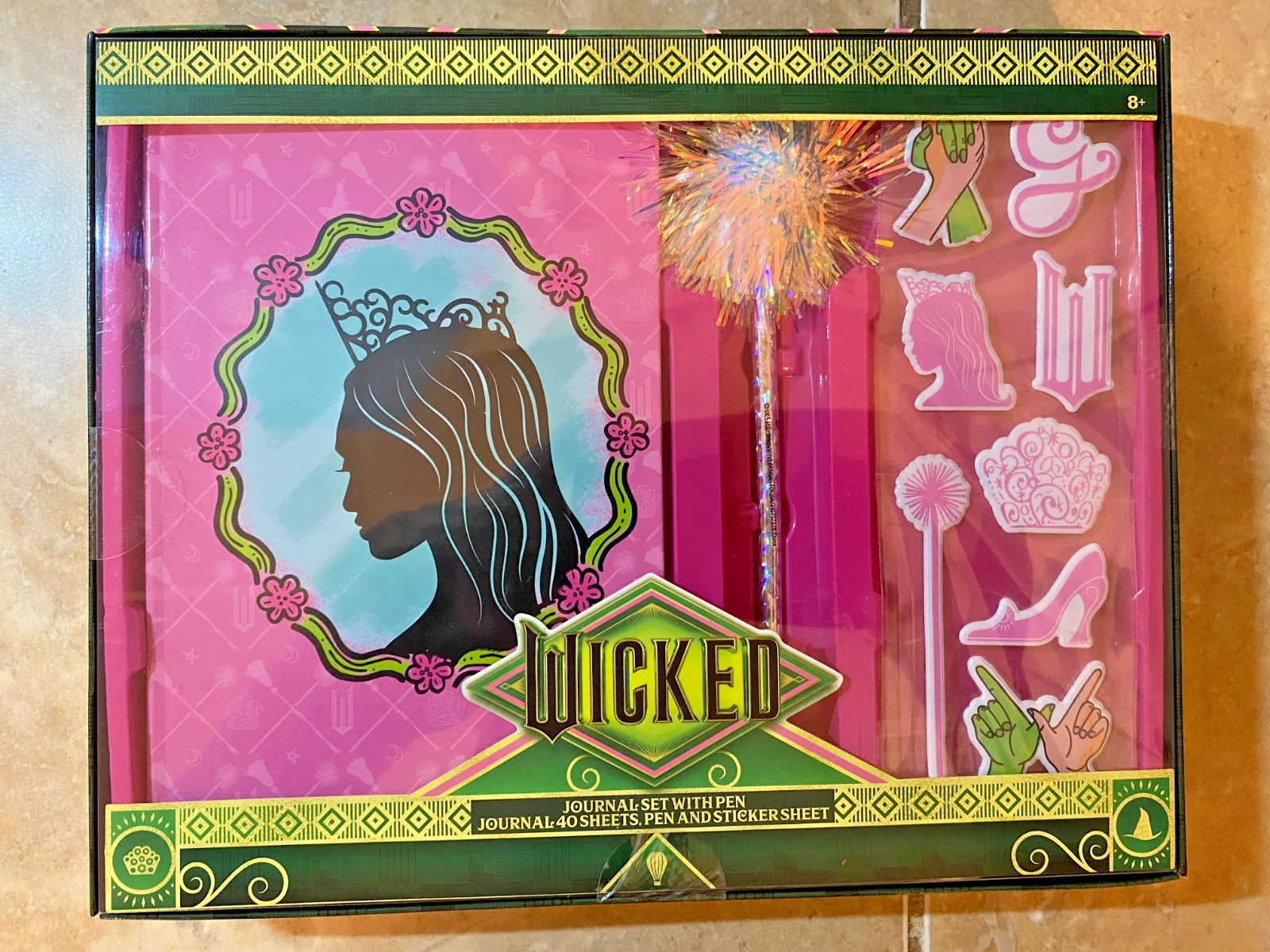 Wicked Galinda Puffy Pen & Stickers Set with 40 Sheet Journal