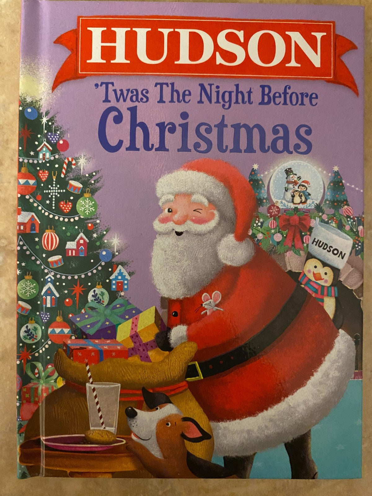 'Twas The Night Before Christmas Hardcover Book Personalized Name (Hudson)
