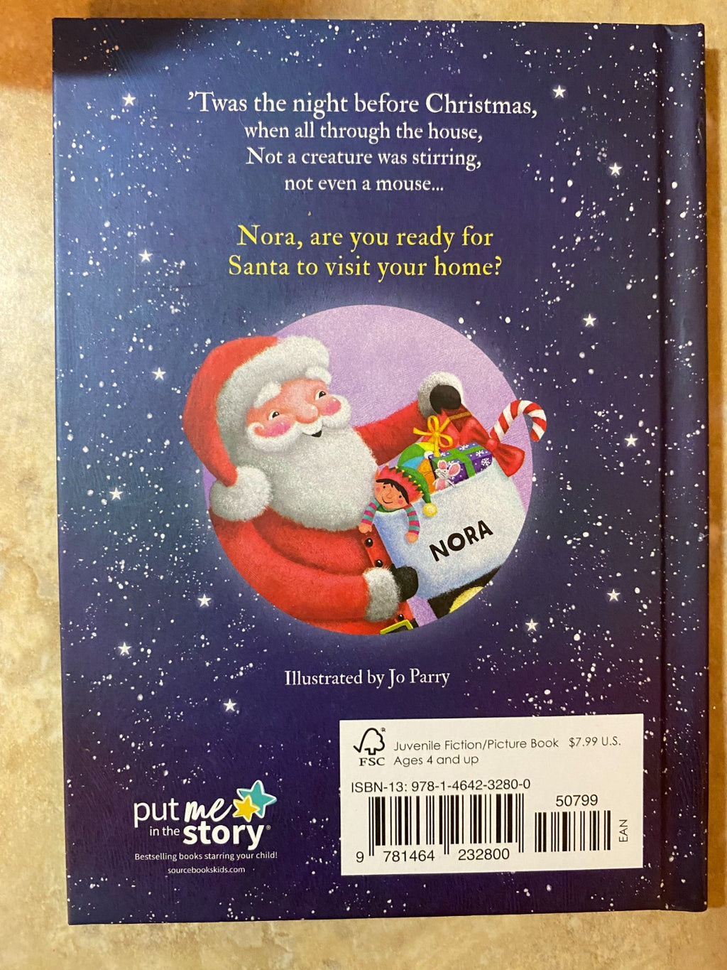 'Twas The Night Before Christmas Hardcover Book Personalized Name (Nora)