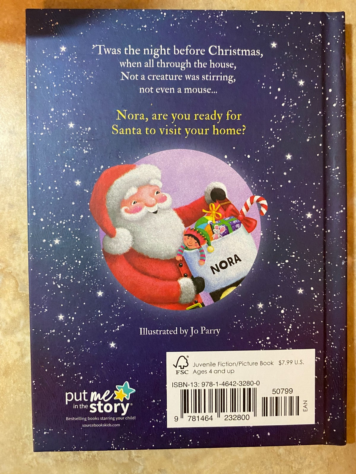 'Twas The Night Before Christmas Hardcover Book Personalized Name (Nora)