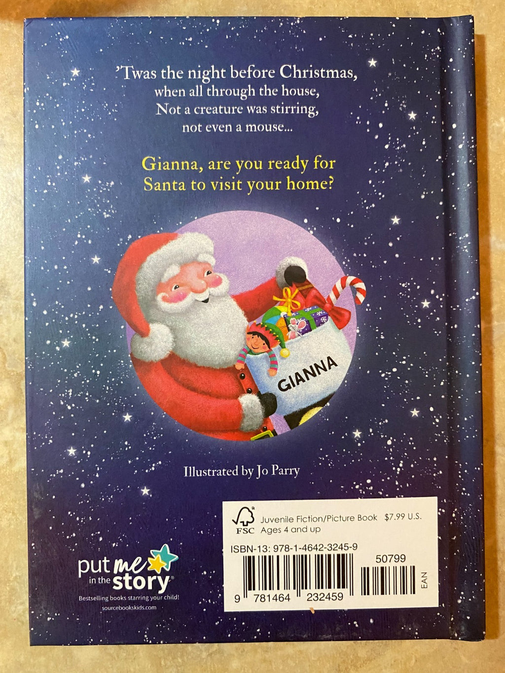 'Twas The Night Before Christmas Hardcover Book Personalized Name (Gianna)