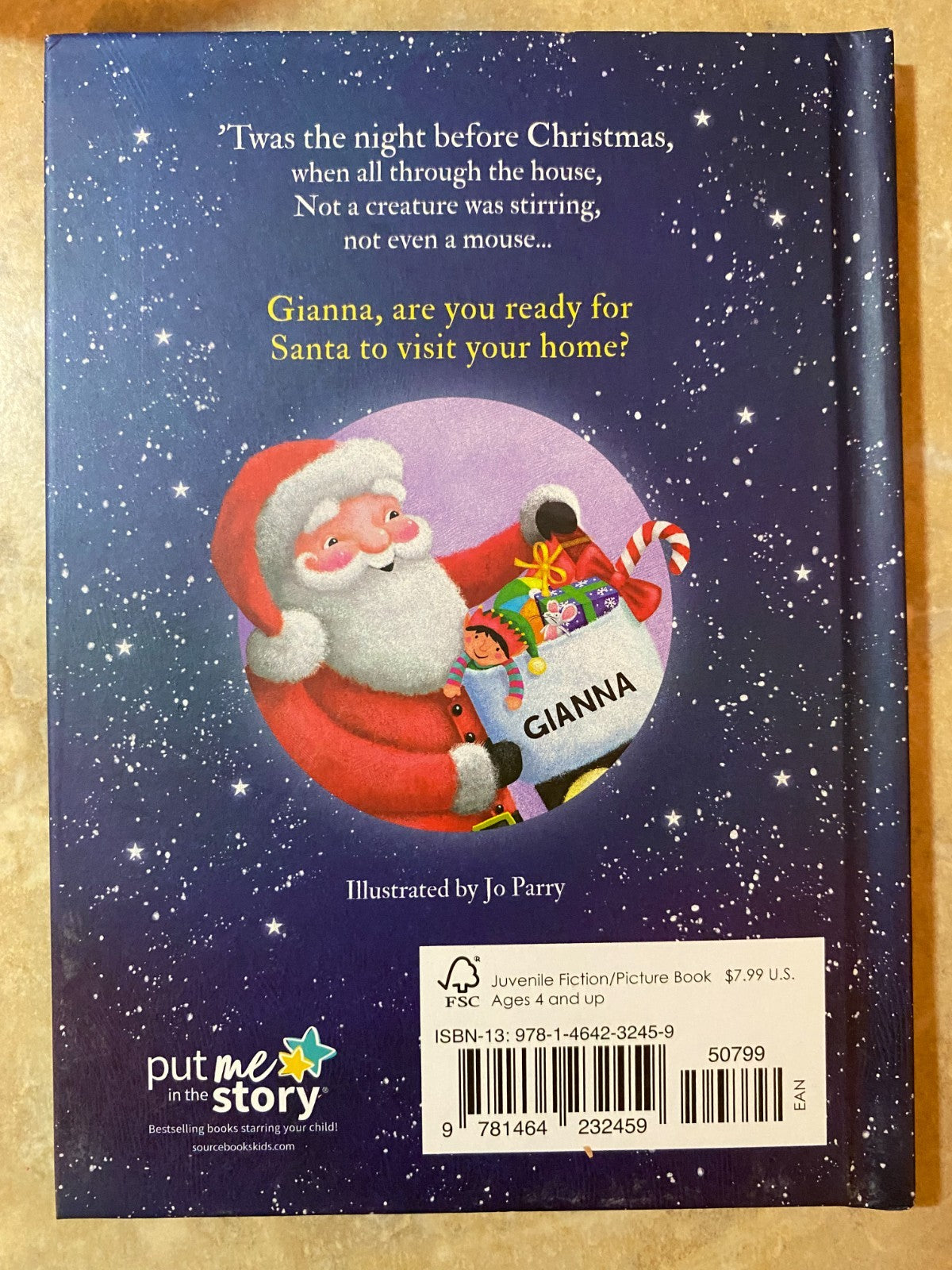 'Twas The Night Before Christmas Hardcover Book Personalized Name (Gianna)