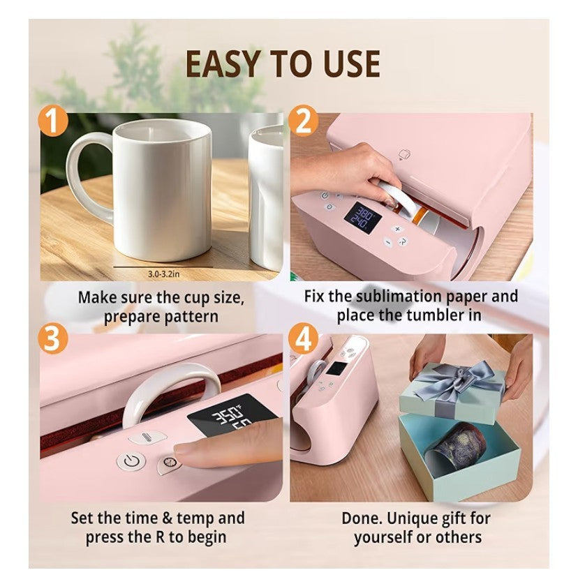 HTVRONT Auto Tumbler Heat Press Machine Mug Heat Press 10-30oz Sublimation Cup
