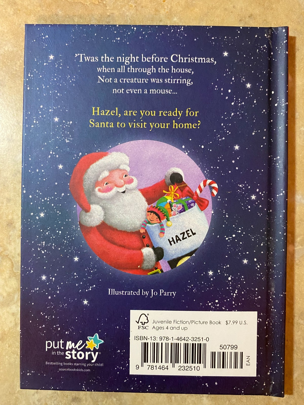 'Twas The Night Before Christmas Hardcover Book Personalized Name (Hazel)