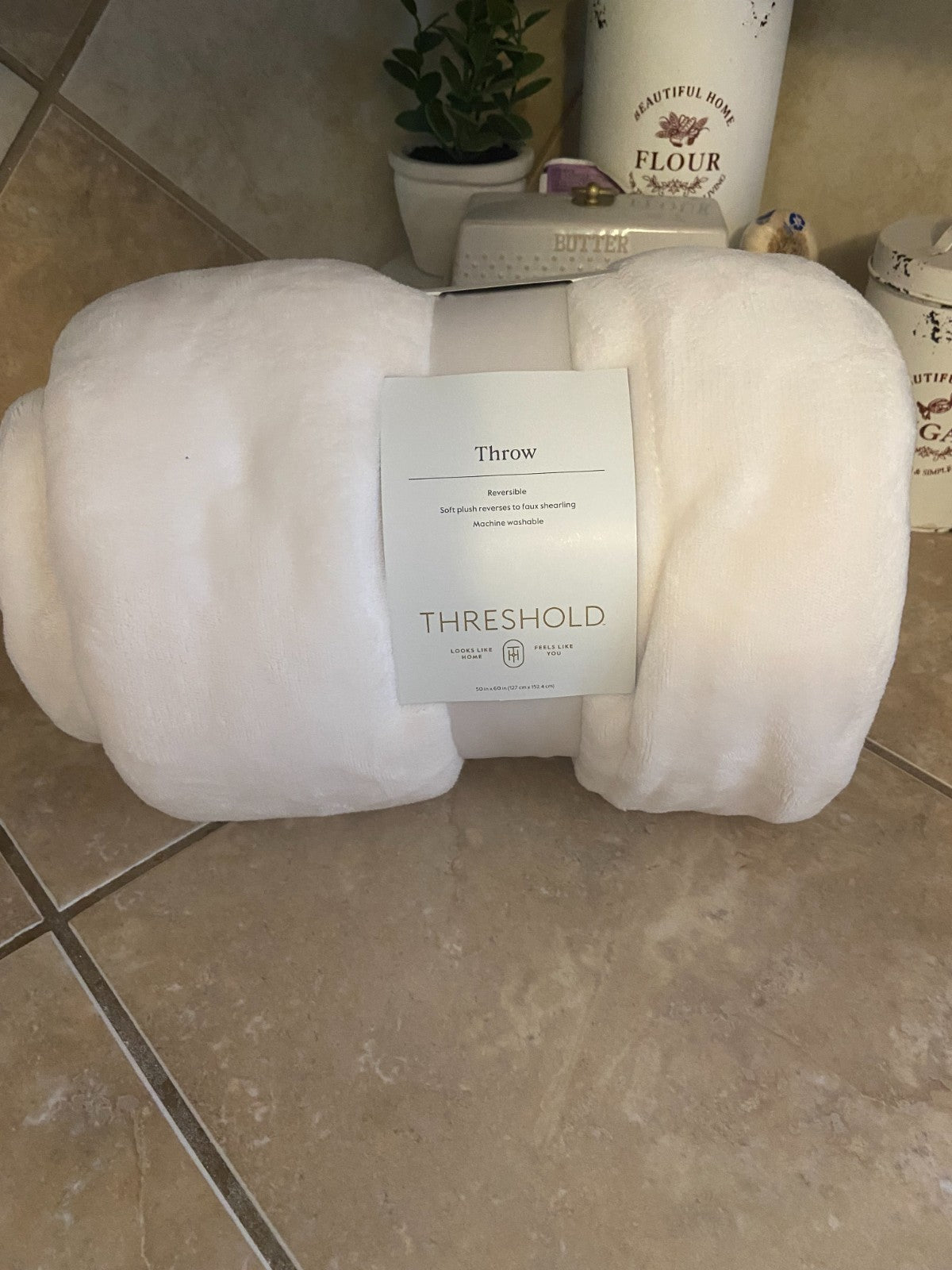 Threshold Throw Blanket Reversible 50” X 60”