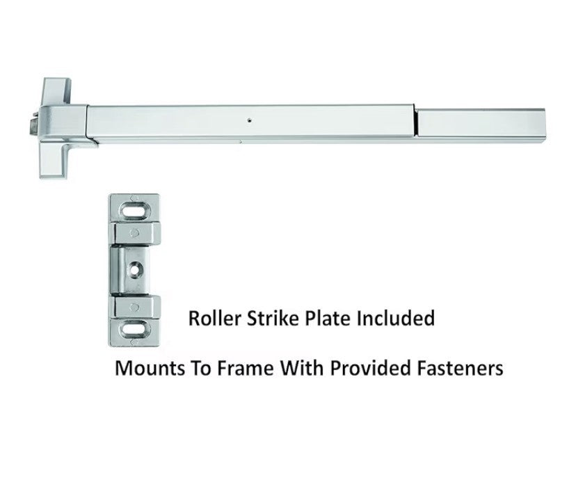 Dynasty Hardware Push Bar Panic Exit Device for Emergency Exit Doors Aluminum