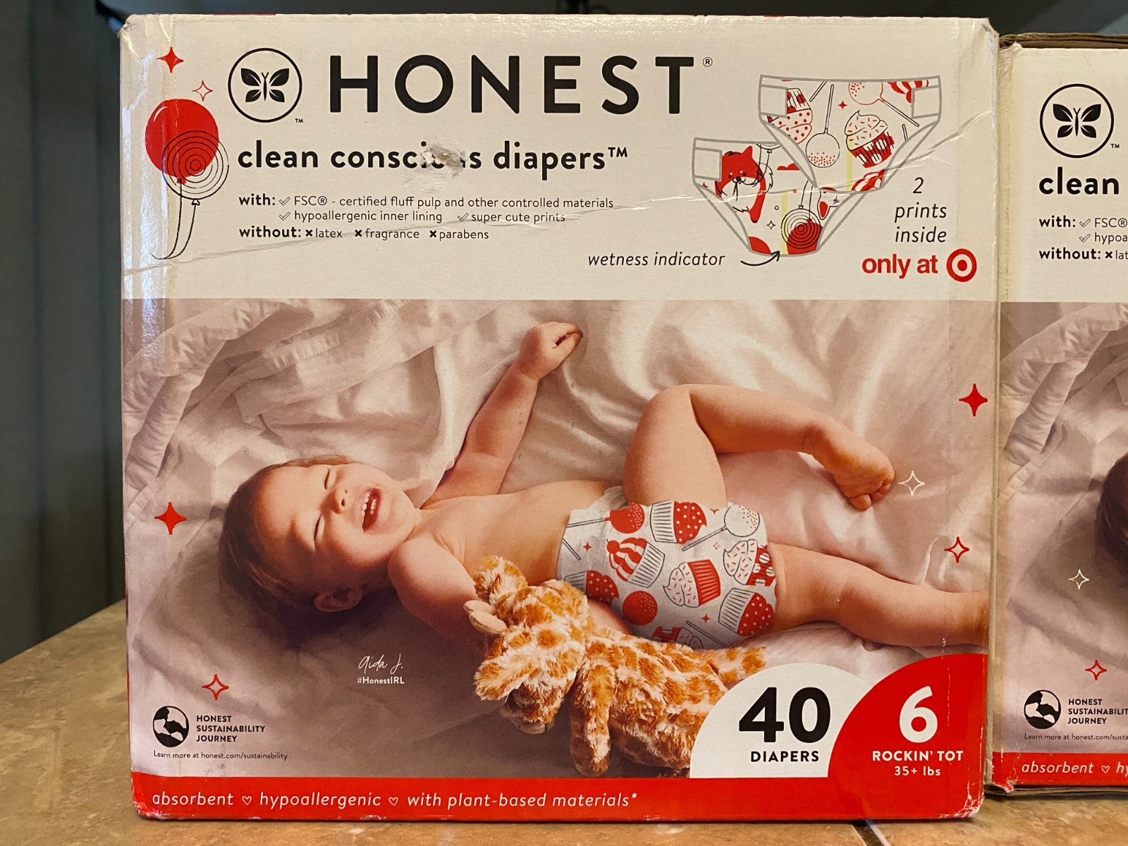 Honest Company Clean Conscious Disposable Diapers Size 6, 40 Count