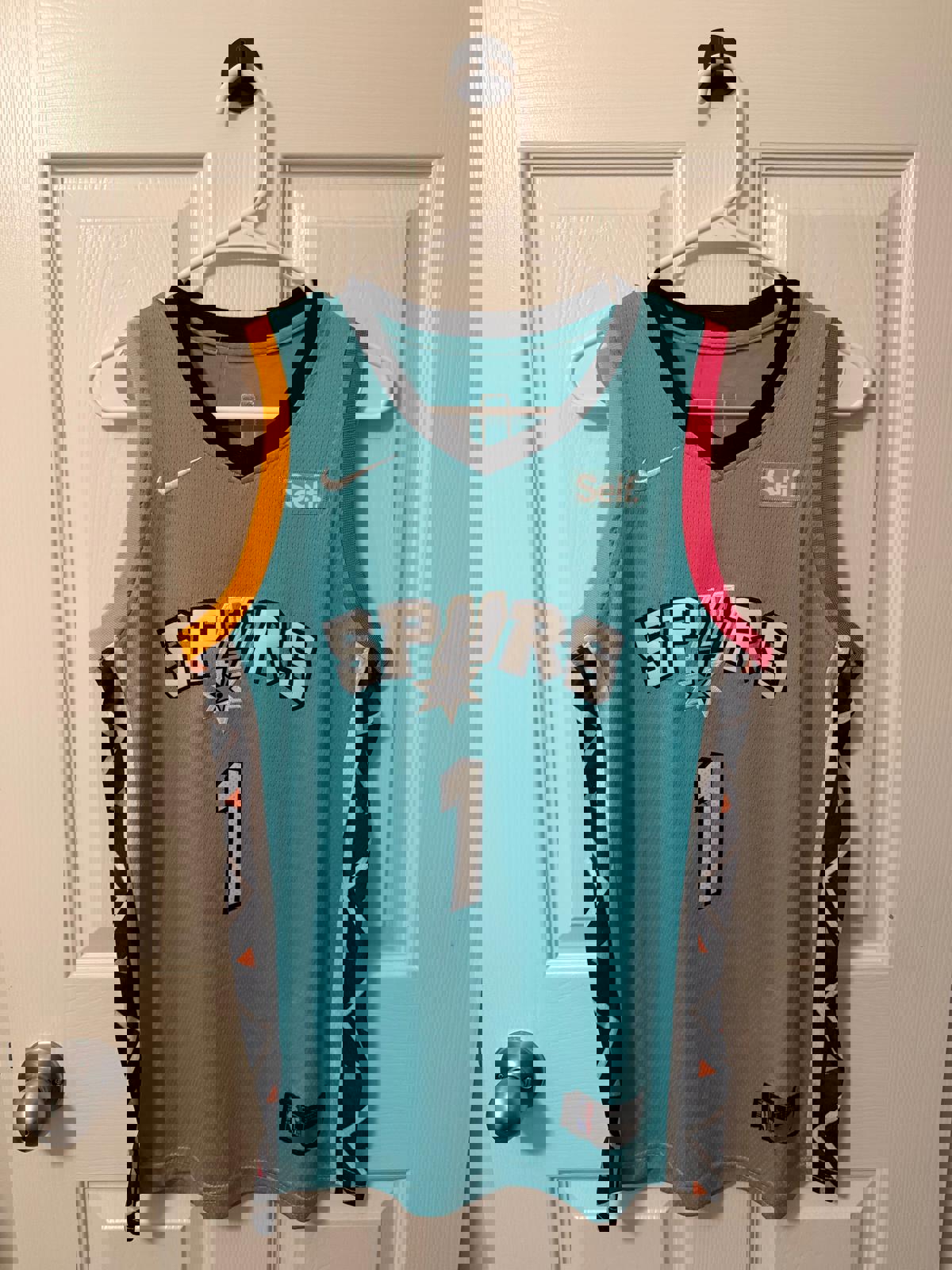 San Antonio Spurs #1 Victor Wembanyama (Stitched/Large Youth) Jersey