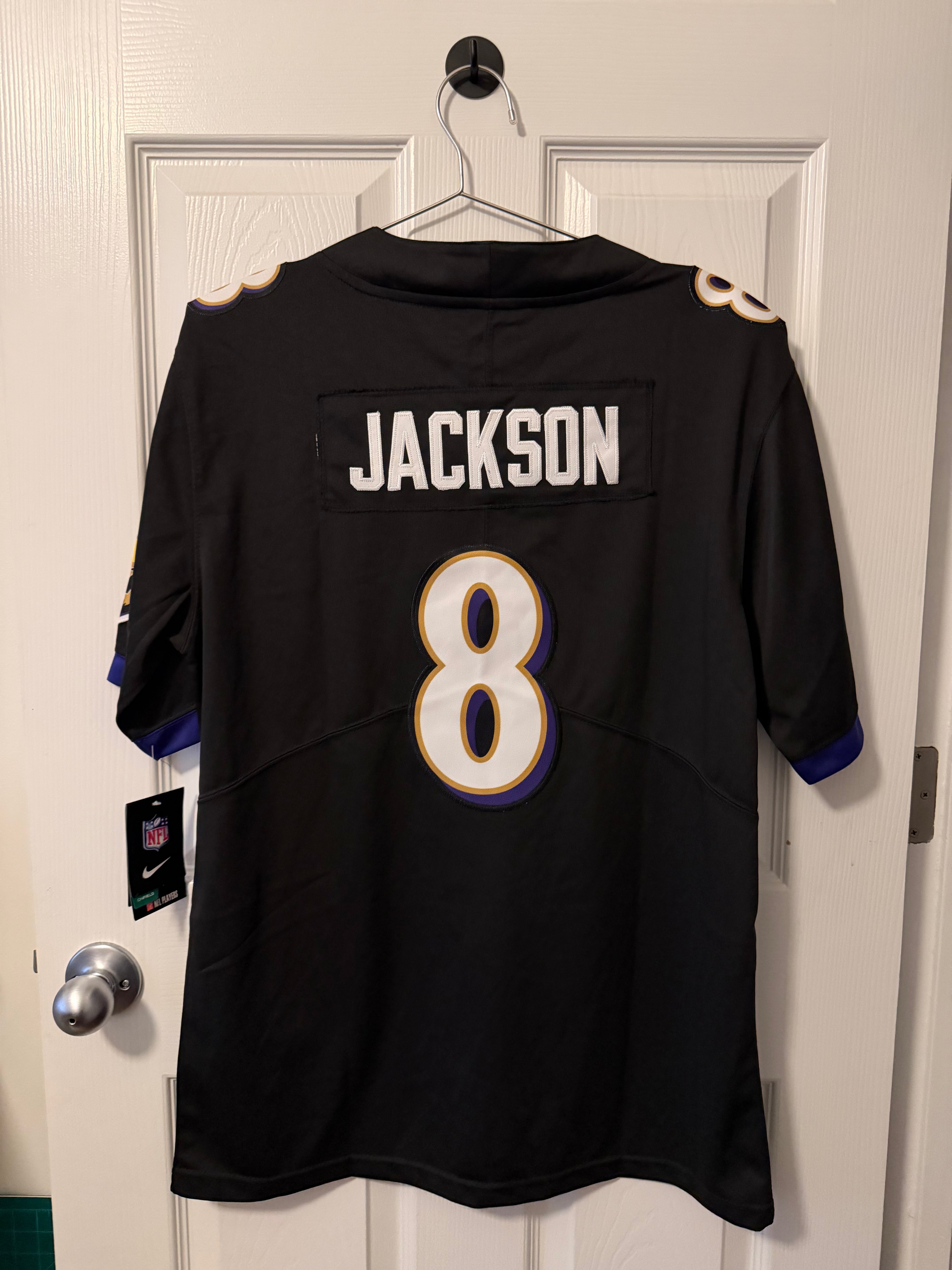 Vintage Baltimore Raven #8 Lamar Jackson (Stitched/Adult Small) Jersey