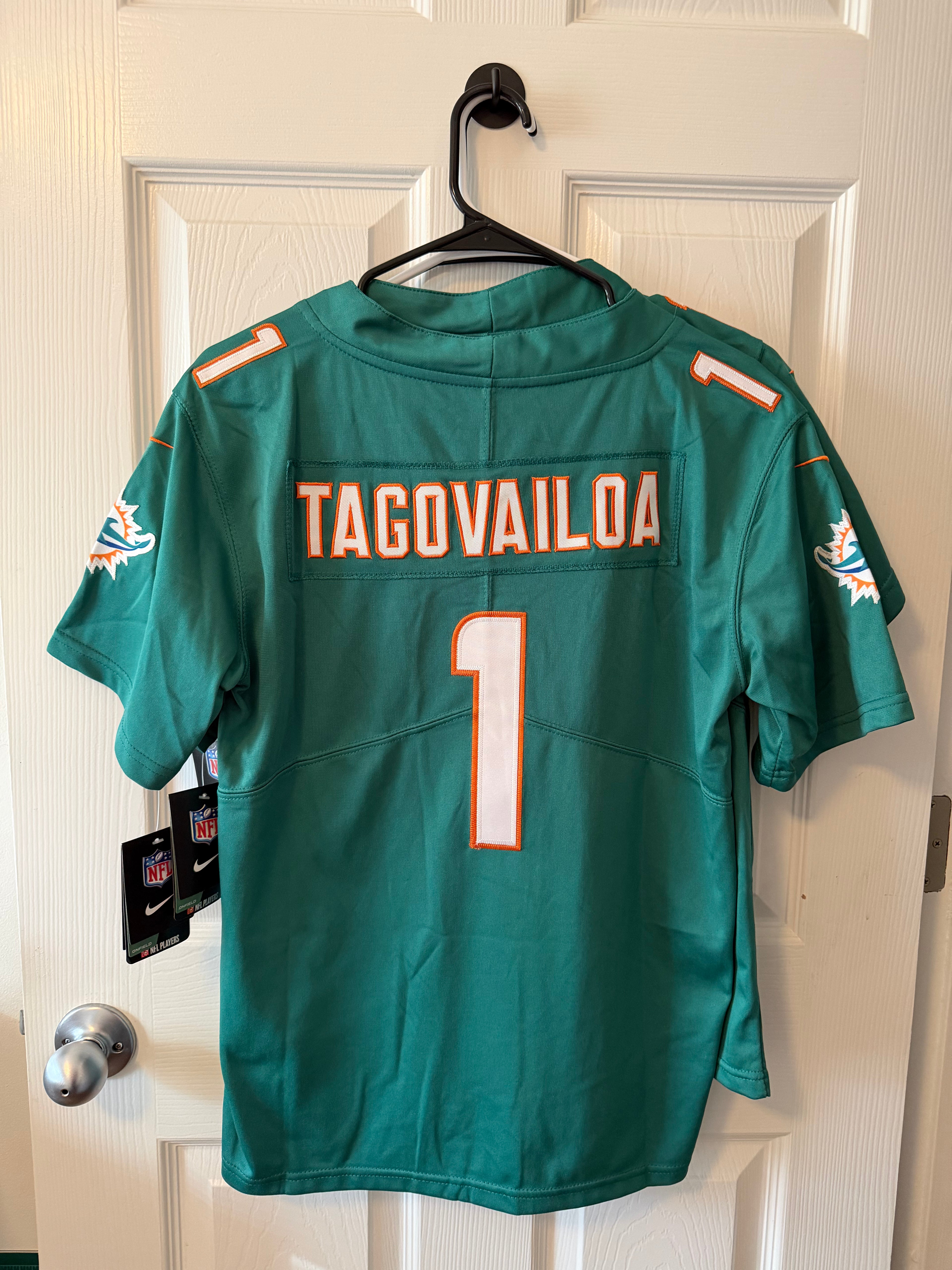 Miami Dolphins #1 Tua Tagovailoa (Stitched/Youth) Jersey