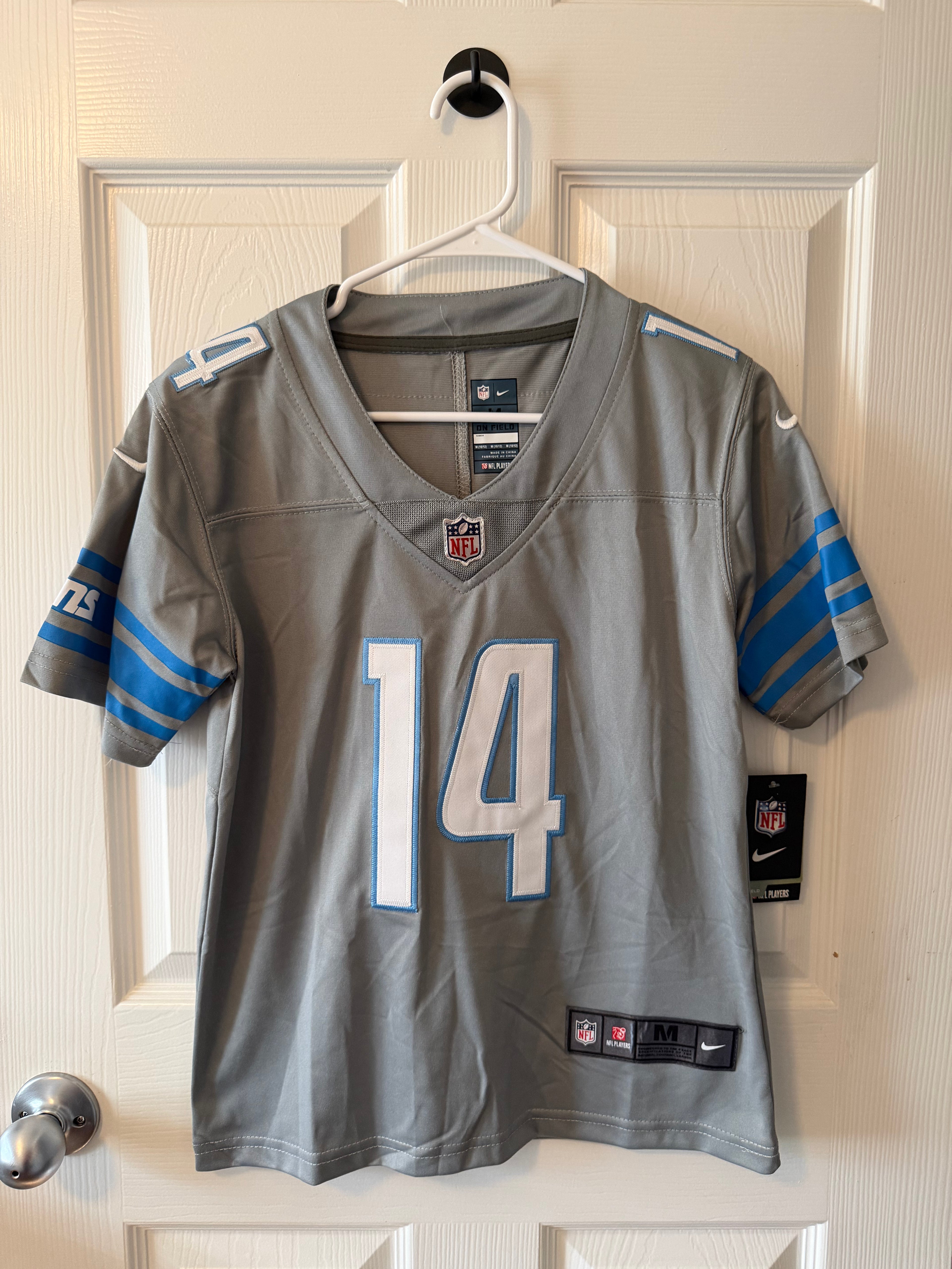 Detroit Lions #14 Amon-Ra St. Brown (Stitched/Medium Youth) Jersey