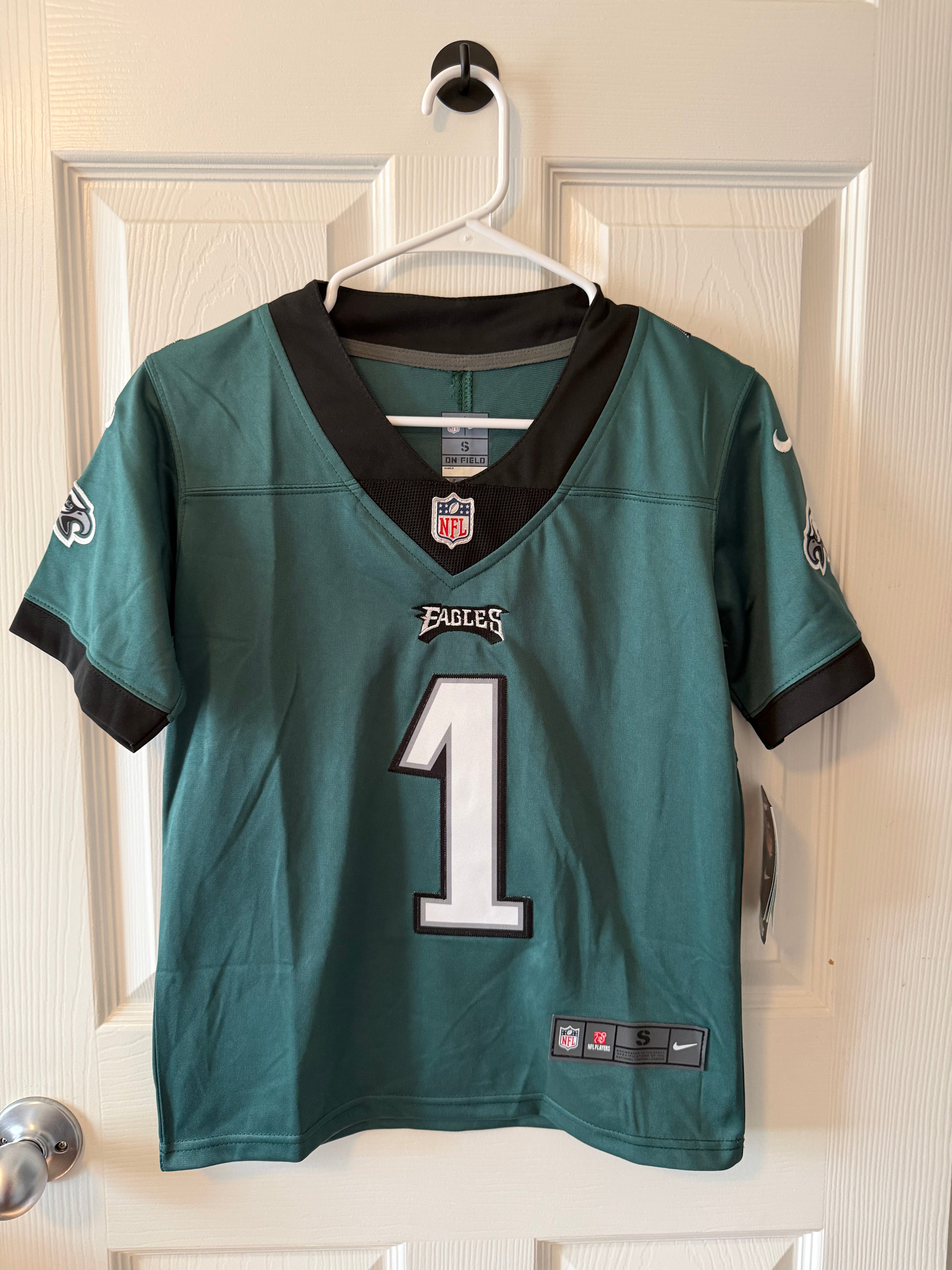 Philadelphia Eagles #1 Jalen Hurts (Stitched/Small Youth) Jersey