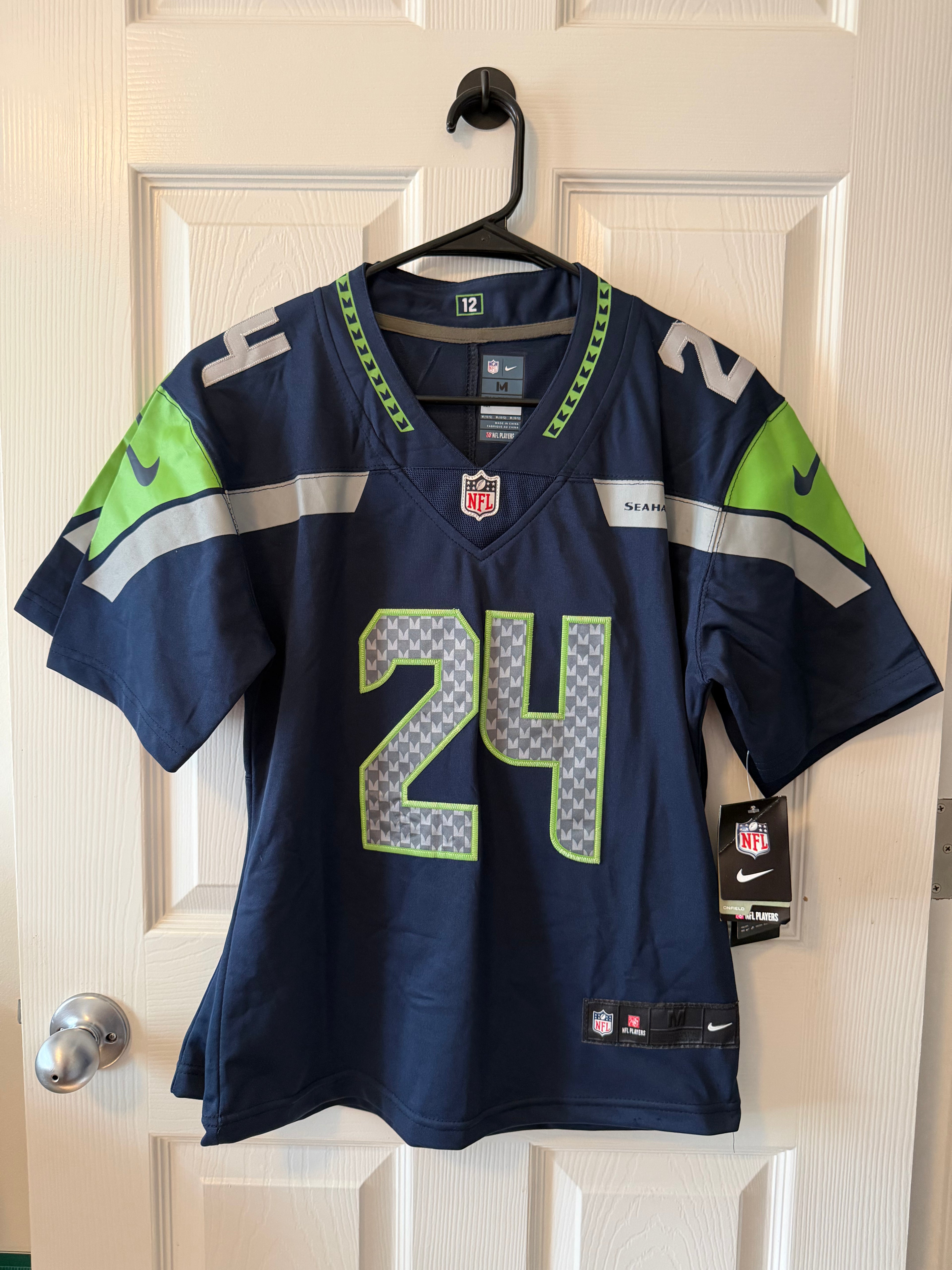 Vintage Seattle Seahawks #24 Marshawn Lynch (Stitched/Youth) Jersey