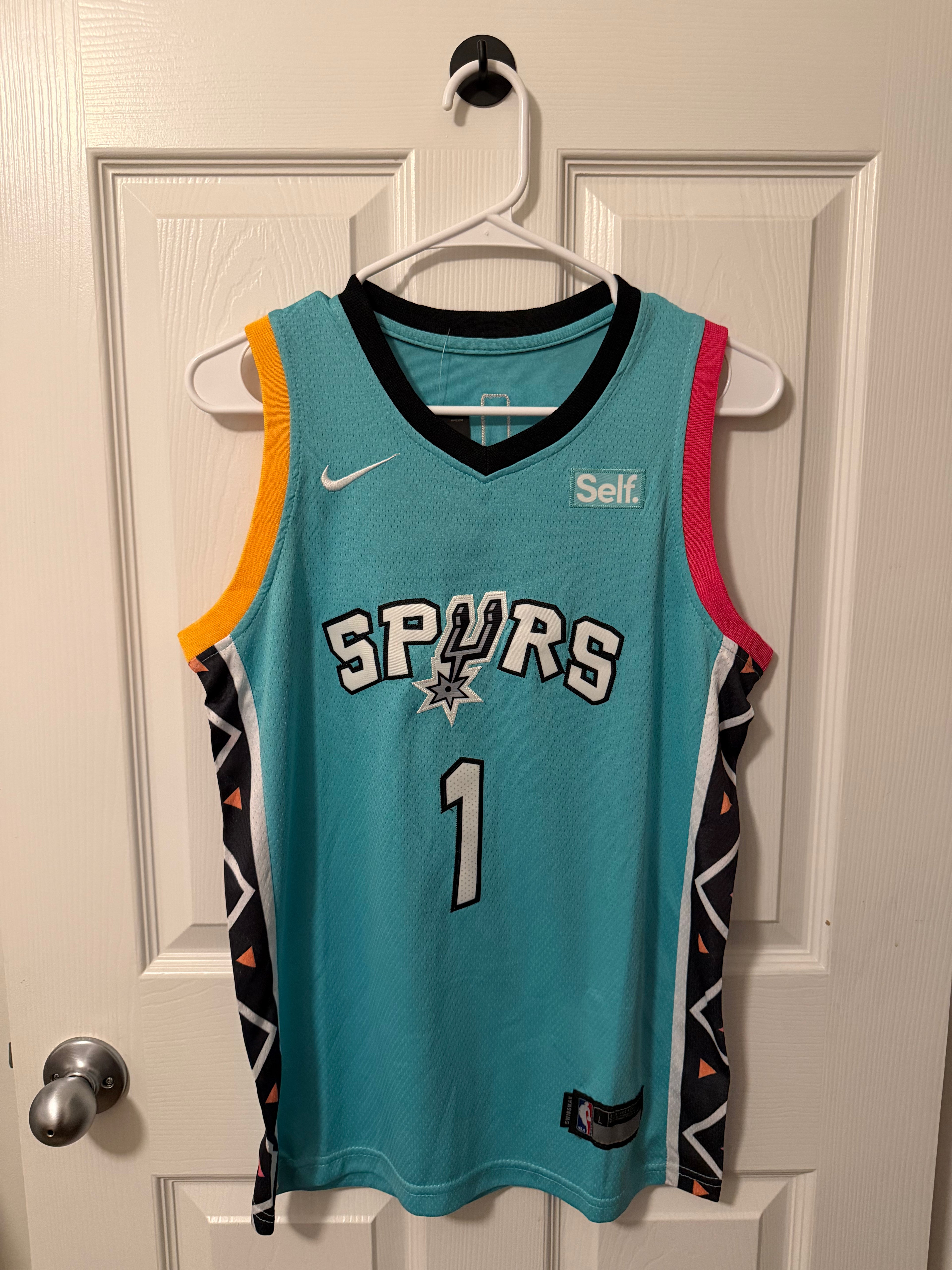 San Antonio Spurs #1 Victor Wembanyama (Stitched/Large Youth) Jersey