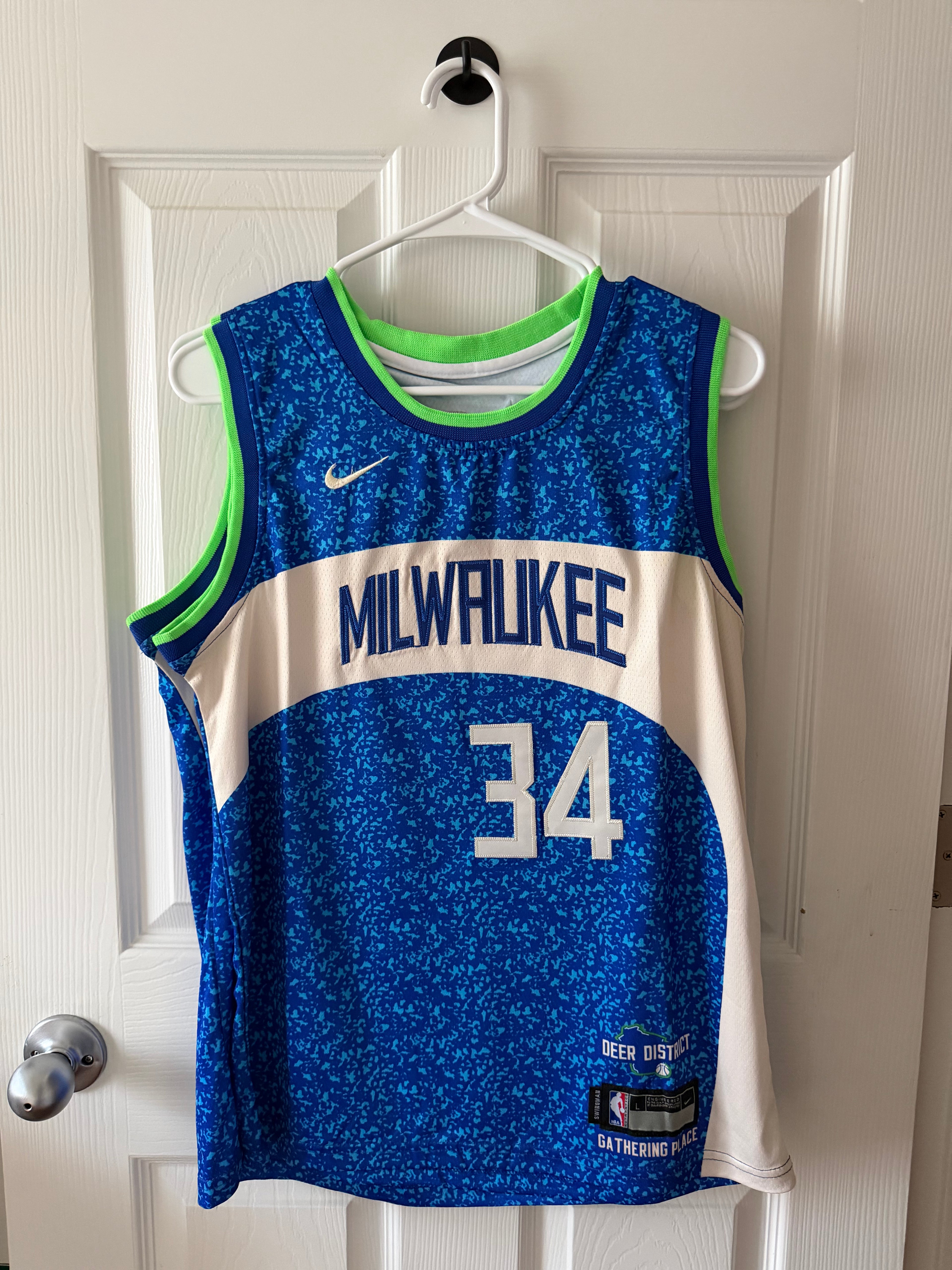 Milwaukee Bucks #34 Giannis Antetokounmpo (Stitched/Youth) Jersey